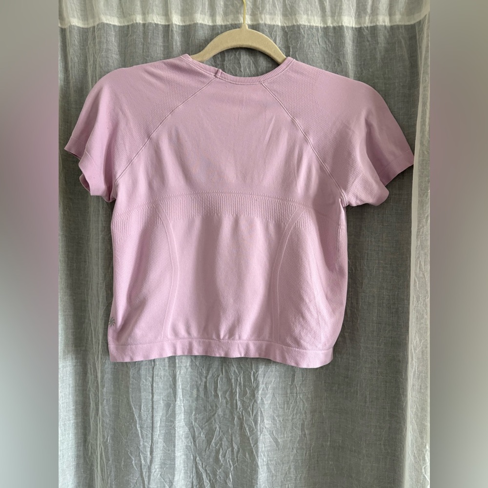 Athleta Cropped Athletic Sport Tee Baby Pink - Picture 2 of 3